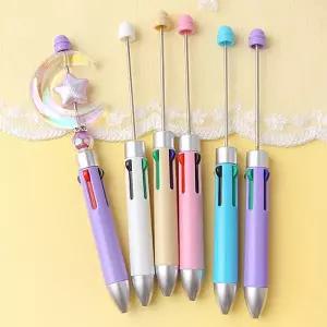 비즈아이 [9-658-04]볼펜꾸미기 볼꾸 펜꾸미기 펜꾸 비즈볼펜 4색볼펜 15cm ,1개