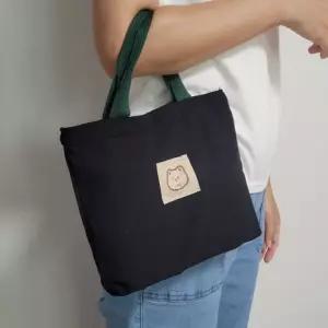 사각 에코백 캔버스백 미니 곰돌이 3컬러