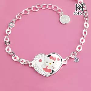 헬로키티 하트천사 미아방지 팔찌_실버