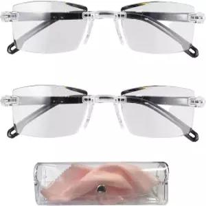 오토 포커스 안경 2개 케이스와 천이 있는 인텔리전트 줌 안티 블루 라이트 노안 유리 스마트 독서용