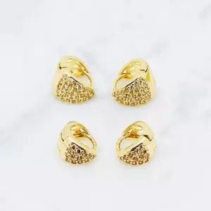 [미니라인] 큐빅 럭셔리 반짝 드롭귀걸이 무알러지 F0440