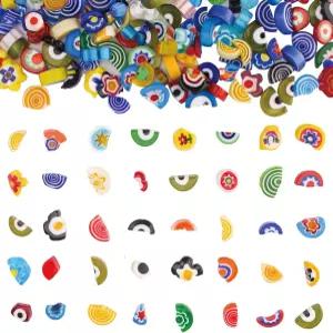 유웨이 스타일 밀레피오리 유리 모자이크 타일 공예품 DIY 공예 키트용 깨진 조각 주얼리 장식