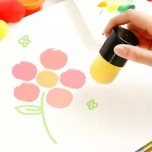 손잡이스펀지붓 물감스탬프놀이 스펀지붓 스텐실물감도장찍기 2개입