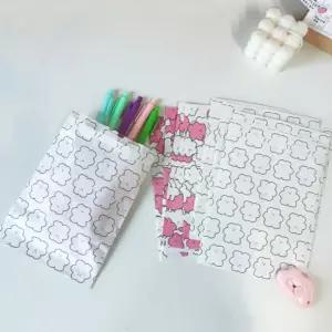 2종 핑크화이트 젤리곰돌이 1p 선물포장 종이백 종이봉투 페이퍼백 구디백 다이어리꾸미기 스마일스티커