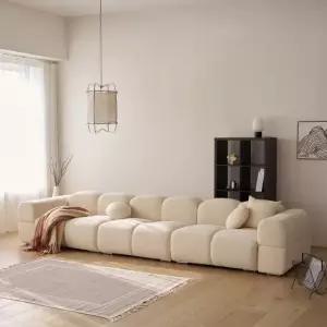 [우관제 갤러리] 버터 6인 플란넬 패브릭 모듈 소파