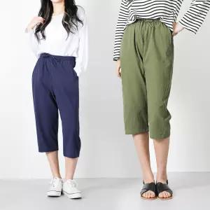 여자 린넨7부팬츠 빅사이즈 린넨밴딩팬츠