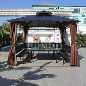 에코가든 파고라 야외 테라스 퍼걸러 정자 캠핑장 그늘막 정원용 가제보 캐