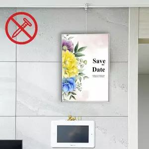 DAYA 무타공 와이어액자걸이 와이어 액자걸이 못없이 액자걸기 액자레일 걸이 세트