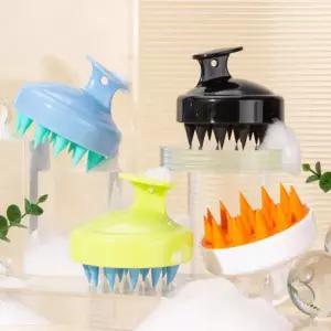 부드러운 실리콘 샴푸 브러쉬 헤어 두피 마사지기 3컬러 편안한 그립감