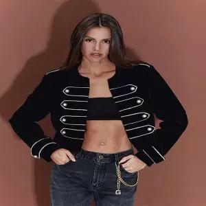 스웨이드 자켓 재킷 점퍼 가죽 세무 골드 트리밍 나폴레옹 칼라 크롭 긴 싱글 버튼 2026 봄 여성 레트로 복