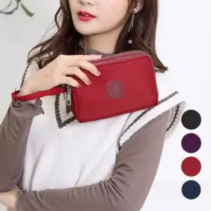 여성 페브릭 미니 사이즈 클러치 핸드폰 지갑 파우치