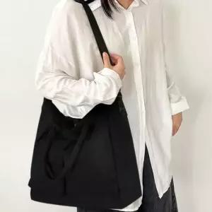 빅사이즈 더블 포켓 직사각형 도트 크로스백 미니크로스백 캔버스백 빅크로스백 쇼퍼백