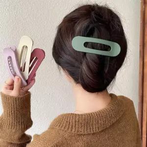 여성 올림머리 반묶음머리 패션 큰 예쁜 컬러 집게핀