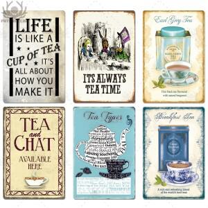 차로그인 금속 플라크 빈티지 초라한  주석 기호 포스터 장식 철판 주방 벽