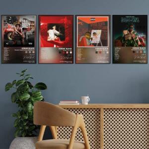 코닥 블랙 다잉 투 라이브 트랙리스트 음악 앨범 포스터 갤러리 프린트 셀프 접착 홈 데코 장식 벽 데칼 거