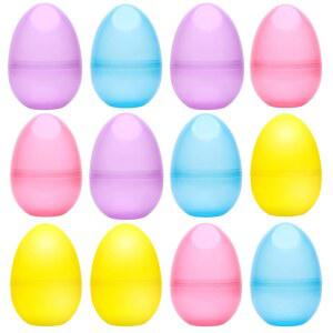 부활절 달걀 6 u201D - 헌트 u2013 플라스틱 만큼 스탠드업 바구니 있을 담을 서프라이즈 색상의 장난감 키즈 충전식 반투명 필러 빈 사탕을 에그 수 밝은 공간 큰 12ct 스터퍼