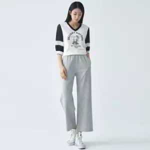 [지센] 여성 쿨 와이드핏 밴딩 롱 팬츠 LSPTO377_GR