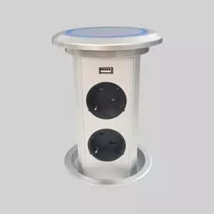 가구 매입콘센트 BIP-100W 실버 팝업 원통형 멀티 매립 매립형 전기