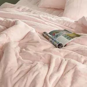 블레스 10mm 장모 라셀 극세사 이불패드세트 SS 핑크
