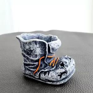 모던 수지 마블 다육이 화분 워커 신발 대 10x10cm 모던 수지 마블 다육이