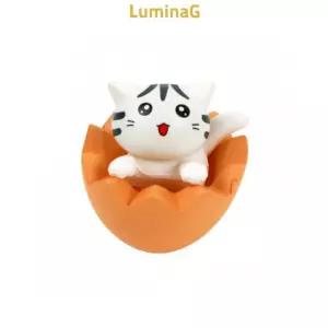 황금알에서 깨어난 고양이 피규어 화이트캣 장식소품 실용