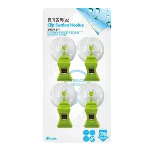 40mm흡착판 집게행거 큐방 소형 4P 큐방 큐방 흡착판 행어 행거집게 인테리어