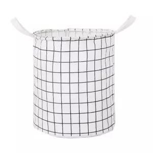 다용도 체크무늬 접이식 빨래 바구니 양말통 수건통