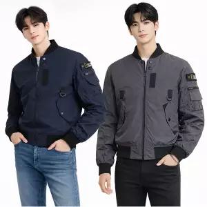 [디바옴므]포인트 간절기 항공 점퍼 집업 자켓 MA1 바람막이 야상 작업복 남자 남성