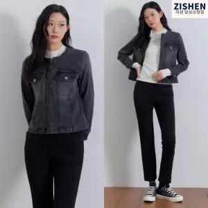 지센 [26SS] 여성 장식 테이프 라운드 데님자켓 LCJKQ221