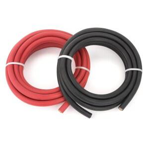 6 AWG EPR 용접 케이블 - 순수 구리 배터리 케이블, 자동차용 유연한 전원선, 인버터, RV, 태양광, 오디오, 마린(10피트 블랙 + 10피트 레드, 6AWG)