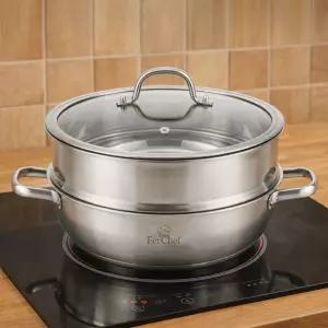 페르쉐프 인덕션가능 스테인리스 찜냄비 만두찜기 스팀냄비 대형찜기