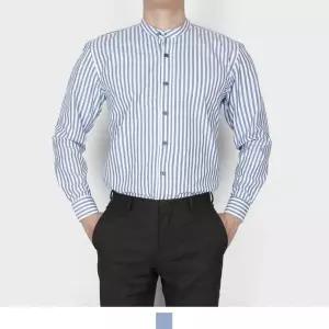 [골드스마일]TBZ 블루 스트라이프 차이나카라 와이셔츠