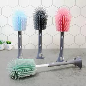 대코 실리콘 스탠드브러쉬-병솔길이조절-색상임의배송/물병/긴컵/주방/카페/세척/물때제거/와인잔/유리컵