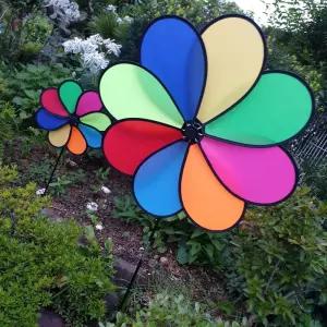 정원 풍차 스피너 대형 바람개비 정원장식 뱅글뱅글 레인보우 팔랑개비