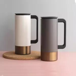 스텐 손잡이 보냉 에펠타워 머그컵 350ml/보온컵/뚜껑/스텐레스/뚜껑컵/캠핑용/차량용/보온/핸들/가정용