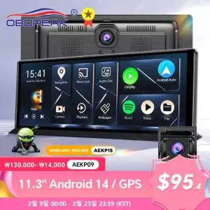 K60 Pro 후방 카메라 DVR 안드로이드 14 블랙박스 무선 CarPlay 오토 듀얼 렌즈 1080P 비디오 레코더 GPS