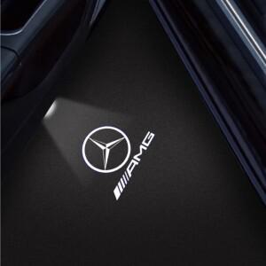 2/4개 LED 자동차 도어 웰컴 라이트 프로젝터 로고 램프 (메르세데스 벤츠 W212 AMG V177 GLA 용)