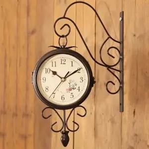 온더벨라 엔틱스타일 양면 벽걸이 코너 벽시계