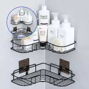 쌍문상회 욕실철제 선반 용품 보관 벽부착홀더4개 포함 진열대