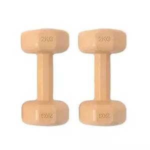 육각 덤벨 컬러 (오렌지) 2개세트(2kg) 바디필 아령