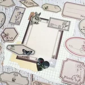 빈티지 라벨 스티커 꽃 라벨 다꾸스티커 다이어리스티커 귀여운스티커