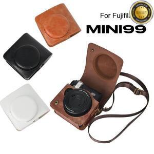 미니 99 카메라 PU 가죽 보호 커버 케이스 Trave 가방 Fujifilm Instax Mini99 어깨 끈 포함