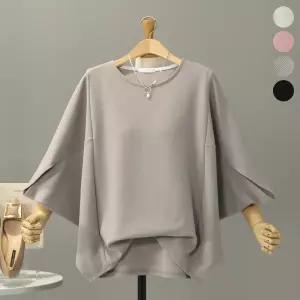 [모노시크] 모리틴 절개 가오리 루즈핏 티셔츠_MNTG613