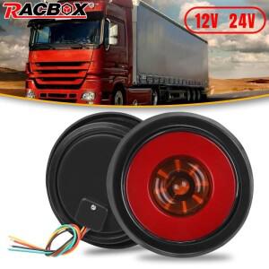 LED 라운드 테일 라이트 리어 범퍼 브레이크 표시기 램프 레드 통합 미등 DRL 주행 픽업 오프로드 자동차 1