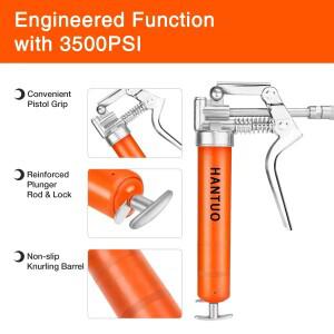 그리스 건 3000 PSI 피스톨 그립 3온스 로드 18인치 스프링 플렉스 호스 2개의 커플러 확장형 리지드 파이