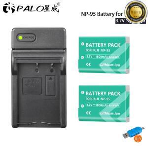 NP-95 리튬 이온 배터리 및 C타입 충전기 FUJIFILM X100T X30 Finepix 용 3.7V 1800mAh NP 95