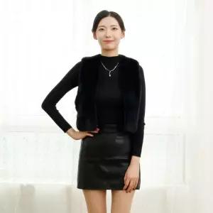 코펜하겐퍼 휘메일 네이비 숏밍크베스트 국내생산 본사직영 WJN2024VES15)