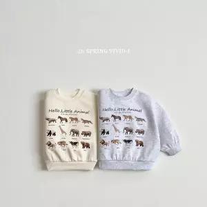 [연투] 비비드아이 26봄 미니동물맨투맨 12개월 24개월 아기옷 유아 키즈 아동복 맨투맨