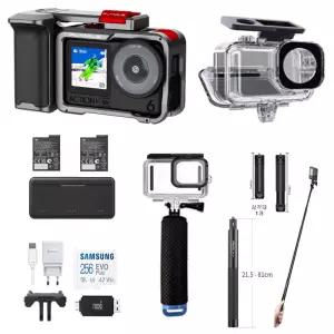 DJI오즈모액션6 대여 + 스냅샷키트 드론샷셀카봉 방수하우징 부력봉 sd카드 메모리256기가 전국택배가능 인천김포/부산 김해공항 사비캠 고프로렌탈 액션캠
