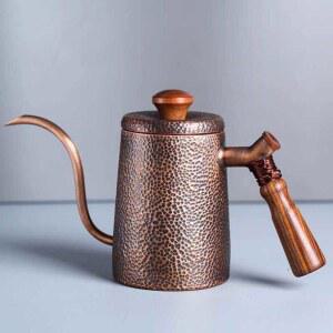 수공예 단조 순동 티스푼 커피 드립 주전자 세트 다도 테이블웨어